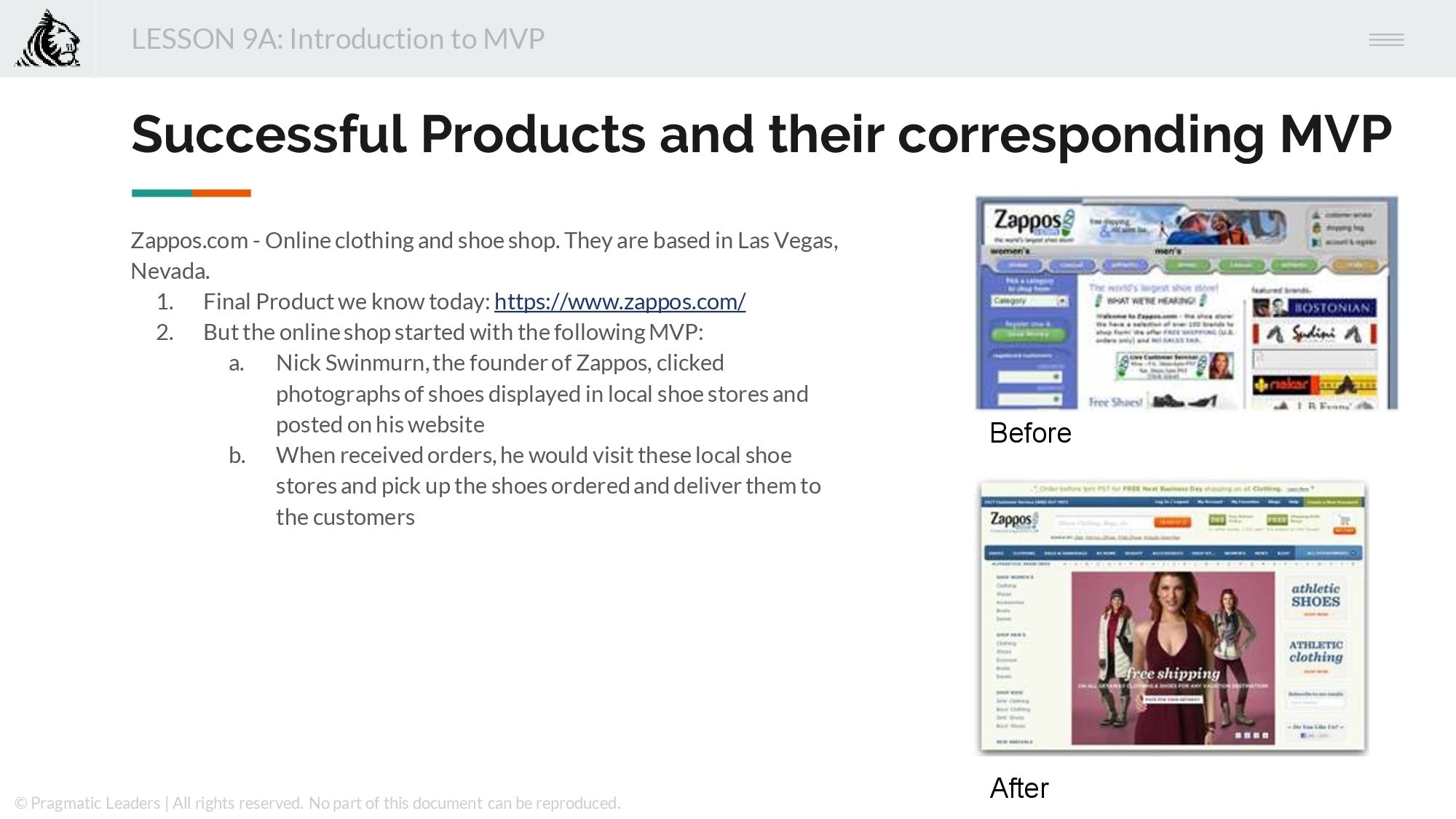Zappos MVP example
